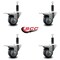 Service Caster 3'' Thermoplastic Rubber Swivel 1'' Expanding Stem Caster Set Total Lock Brake, 4PK SCC-EXTTL20S314-TPRB-1-4 - alternate 4